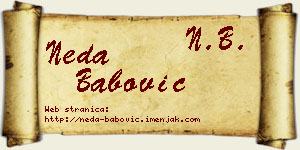 Neda Babović vizit kartica